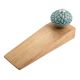 Sage Green And Black Etched Ceramic Wooden Door Stopper